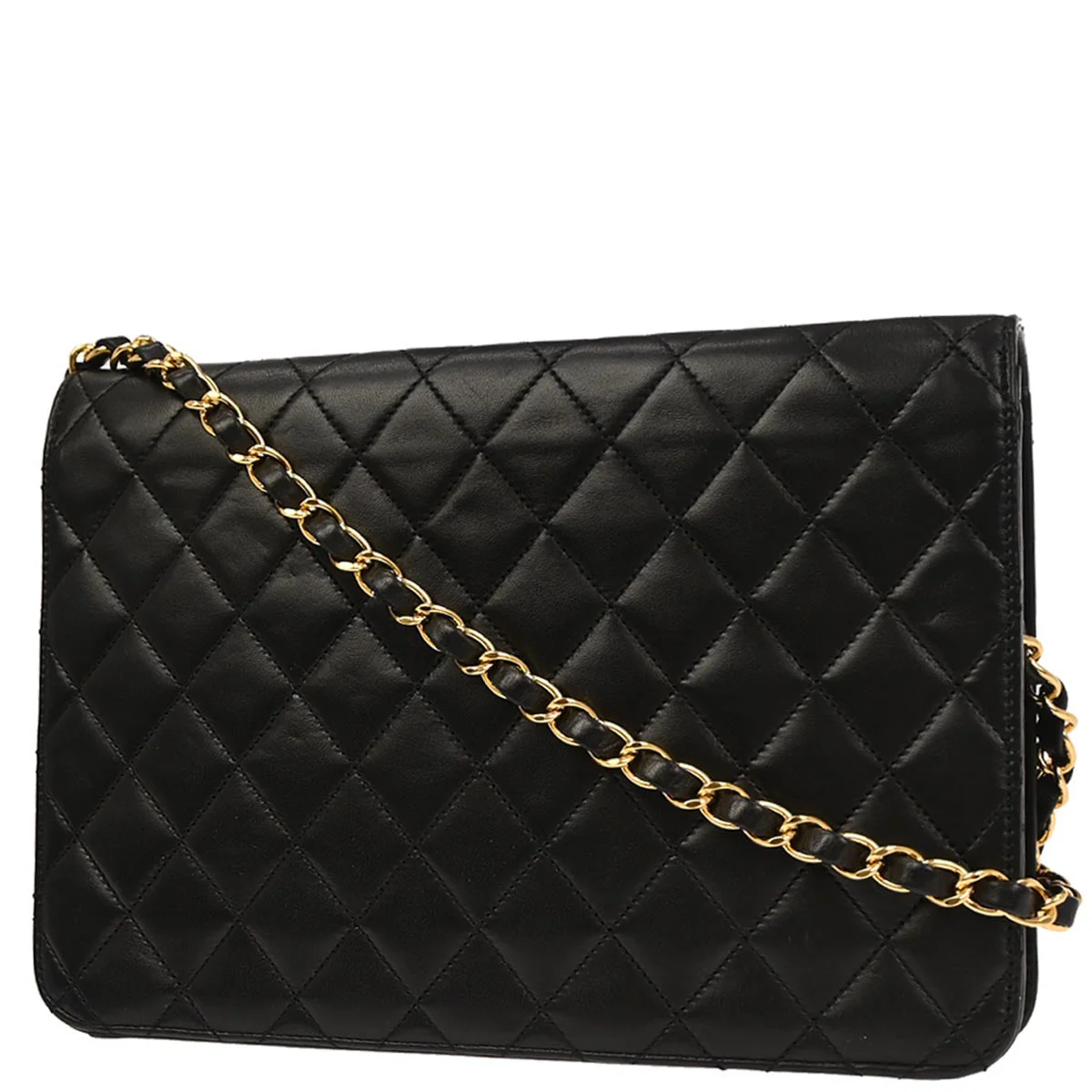 Chanel 2006-2008 Black Lambskin Turnlock Medium Half Flap Shoulder Bag - Image 2