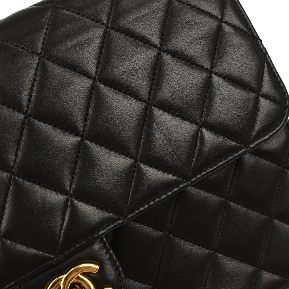 Chanel 2006-2008 Black Lambskin Turnlock Medium Half Flap Shoulder Bag - Image 6