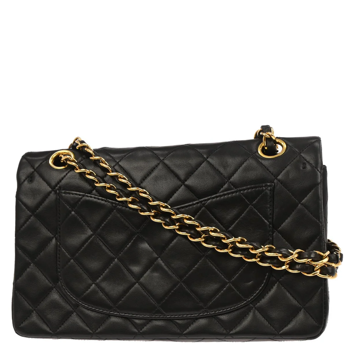 Chanel 1997-1999 Black Lambskin Small Classic Double Flap Shoulder Bag - Image 2