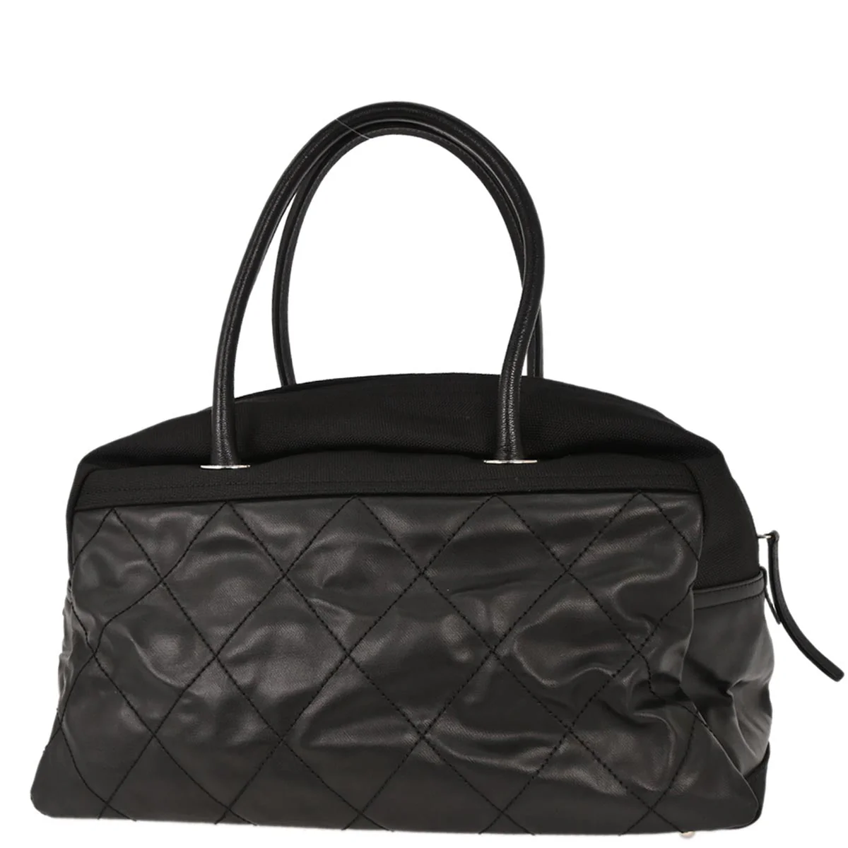 Chanel Black Leather Paris-Biarritz Bowling Bag - Image 2