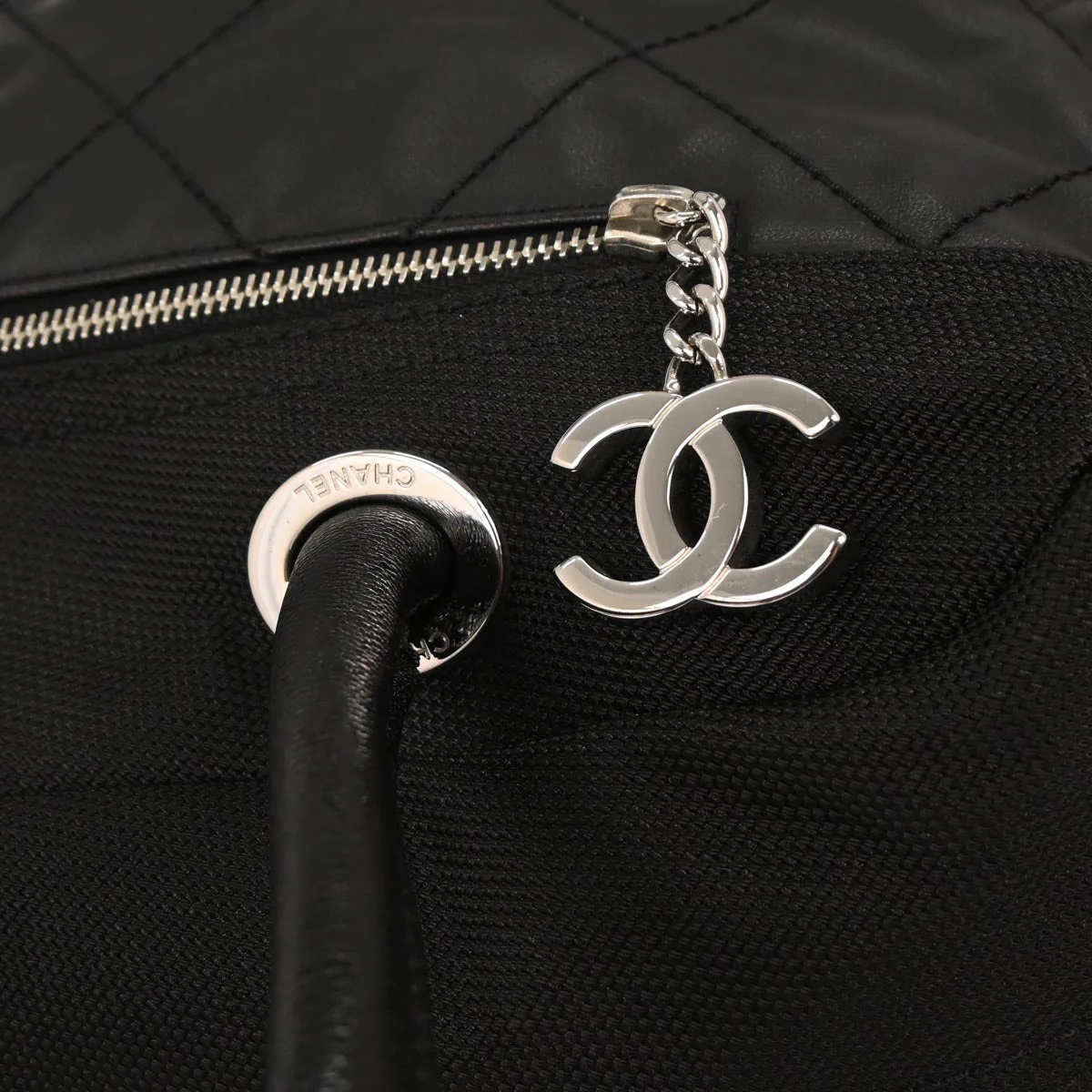 Chanel Black Leather Paris-Biarritz Bowling Bag - Image 5
