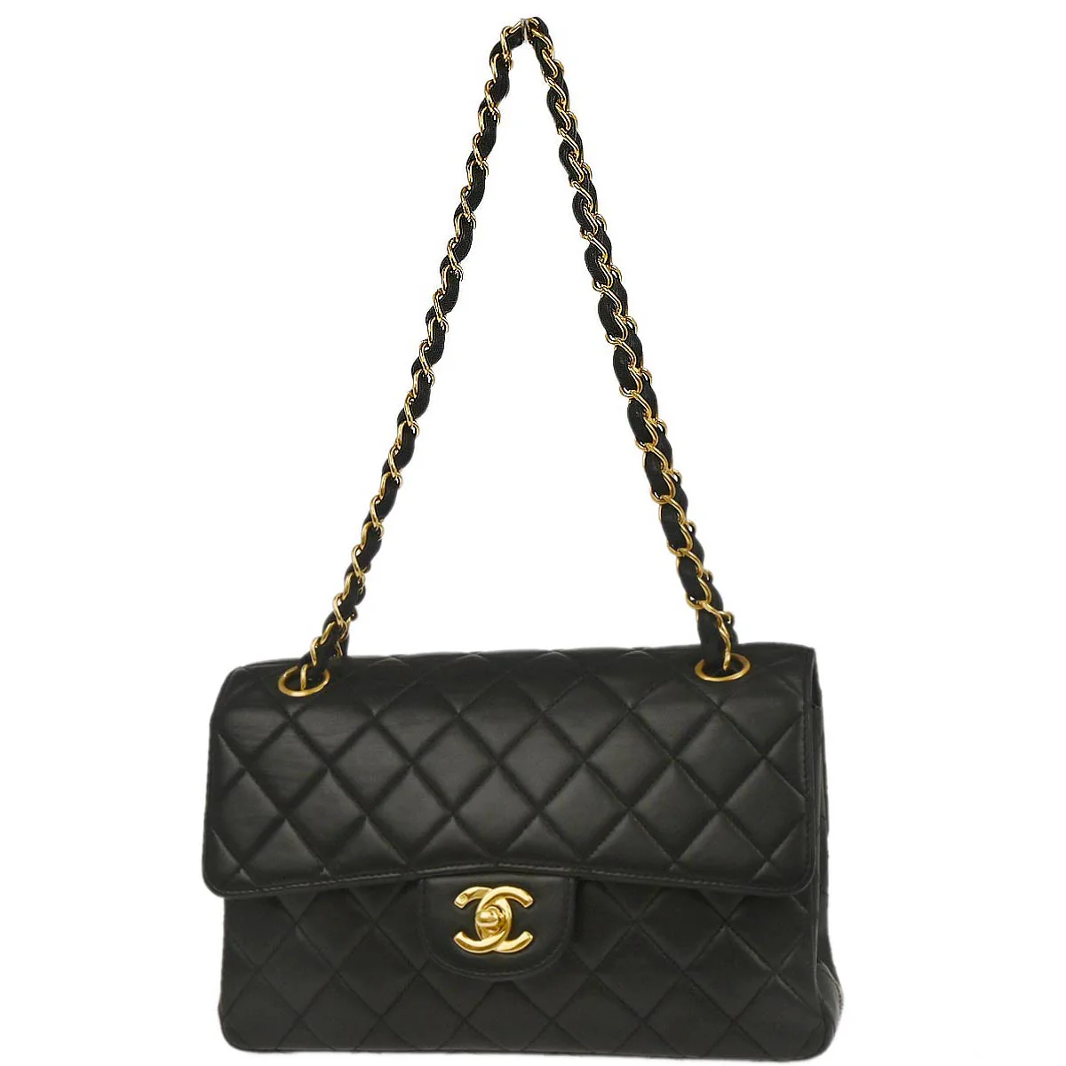 Chanel Black Lambskin Double Sided Flap Shoulder Bag - Image 2