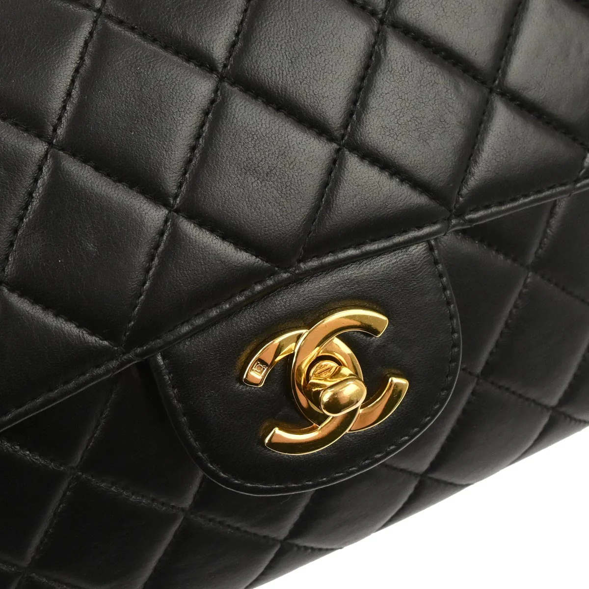 Chanel Black Lambskin Double Sided Flap Shoulder Bag - Image 4