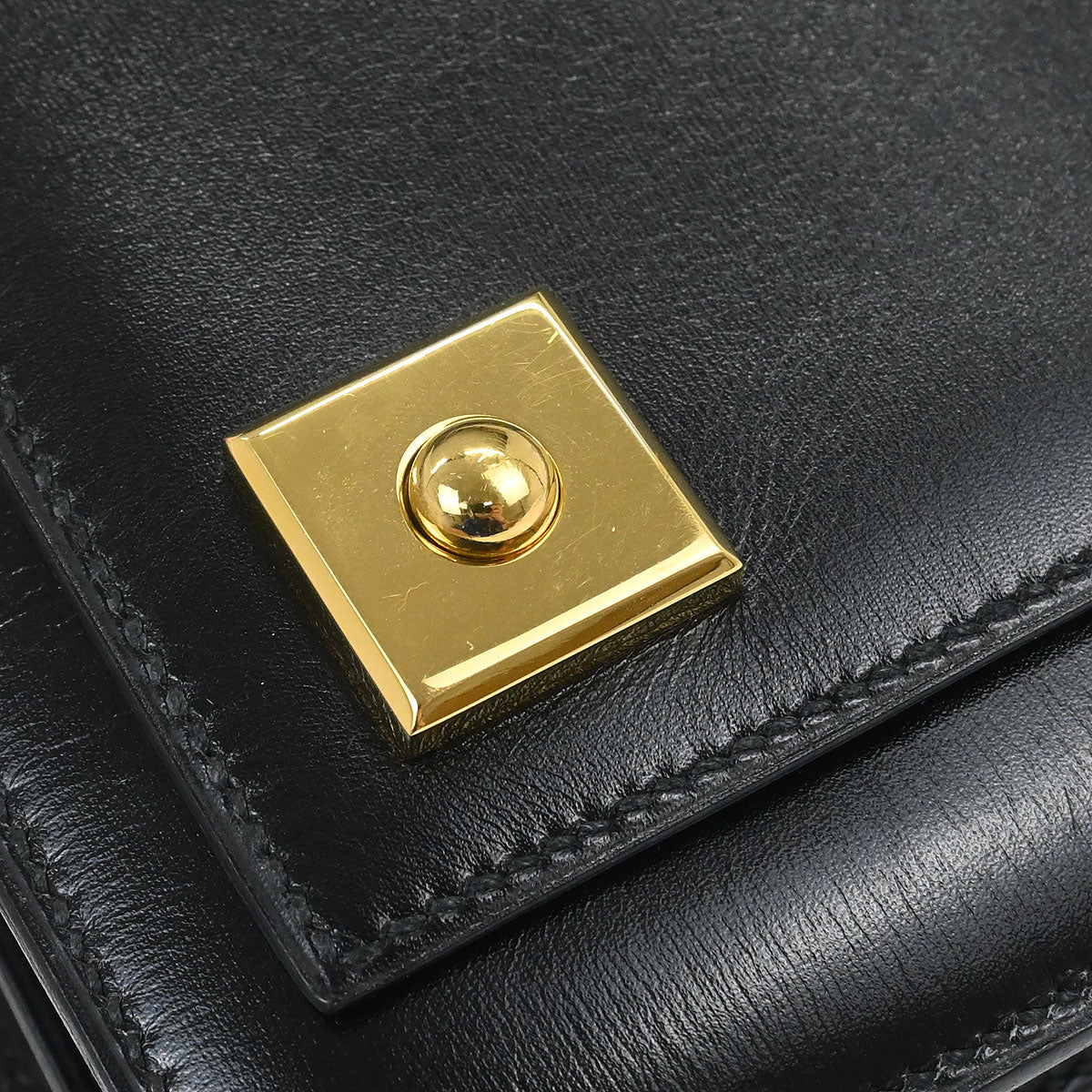 Hermes Black Box Calf Piano Handbag - Image 3