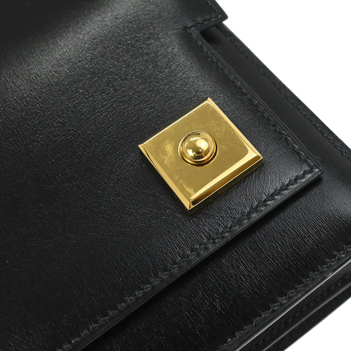 Hermes Black Box Calf Piano Handbag - Image 4