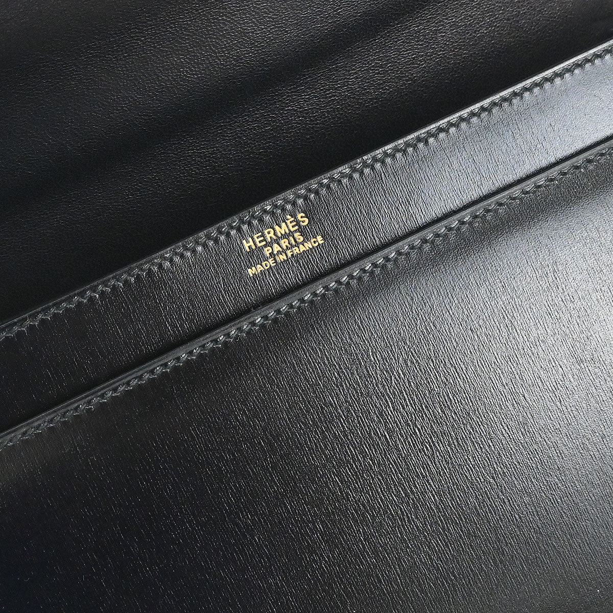 Hermes Black Box Calf Piano Handbag - Image 7