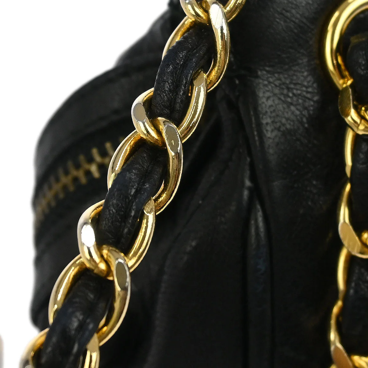 Chanel 1989-1991 Black Lambskin Shoulder Bag - Image 4