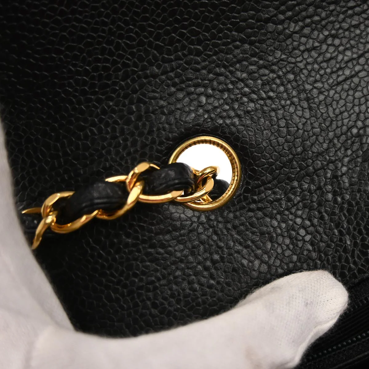 Chanel 1991-1994 Black Caviar Skin Small Diana Shoulder Bag - Image 8