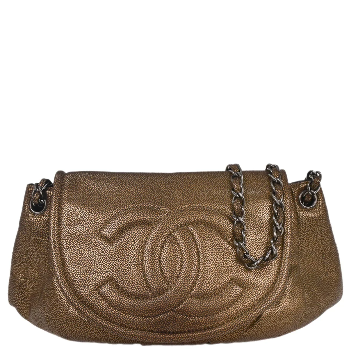 Chanel 2010-2011 Bronze Caviar Shoulder Bag