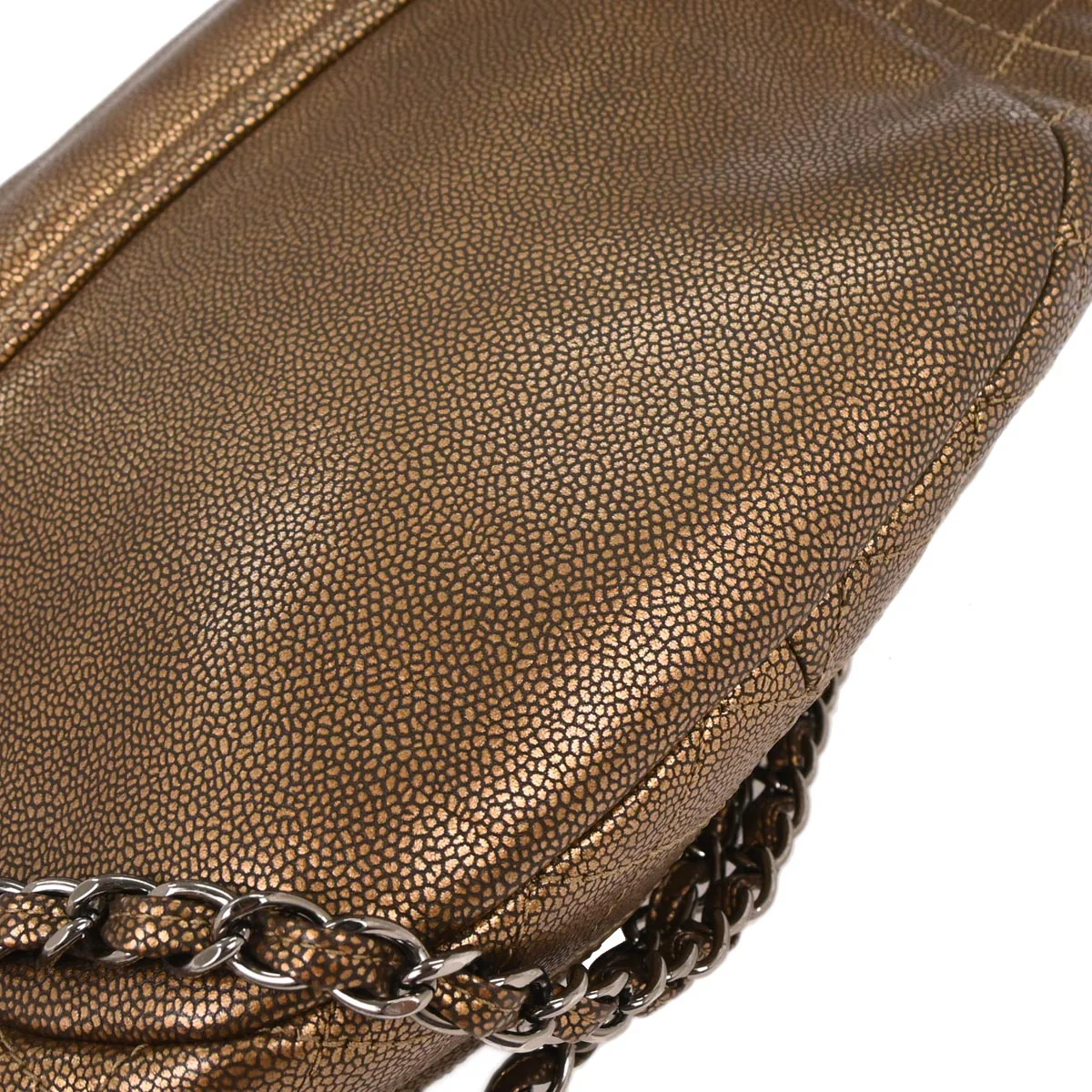 Chanel 2010-2011 Bronze Caviar Shoulder Bag - Image 3