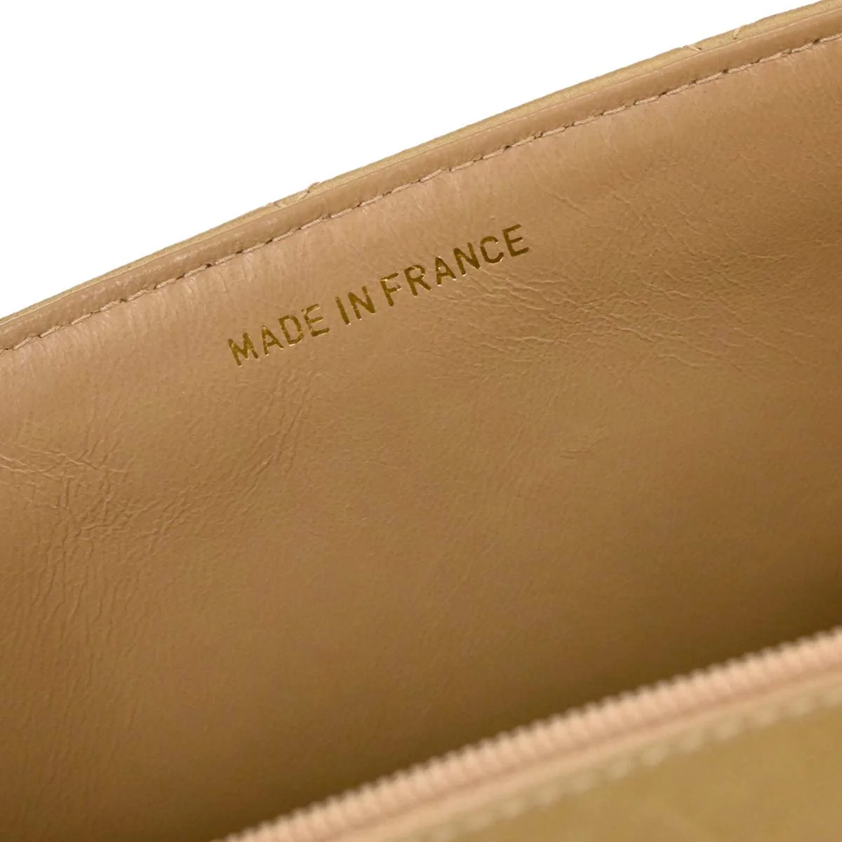 Chanel 1994-1996 Beige Lambskin Medium Single Flap Shoulder Bag - Image 9