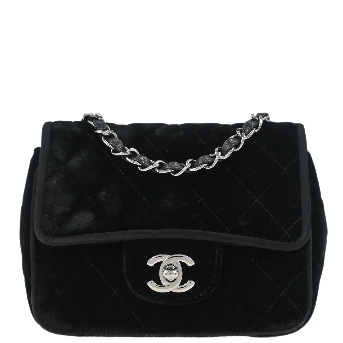 Chanel 2005-2006 Black Velvet Shoulder Bag