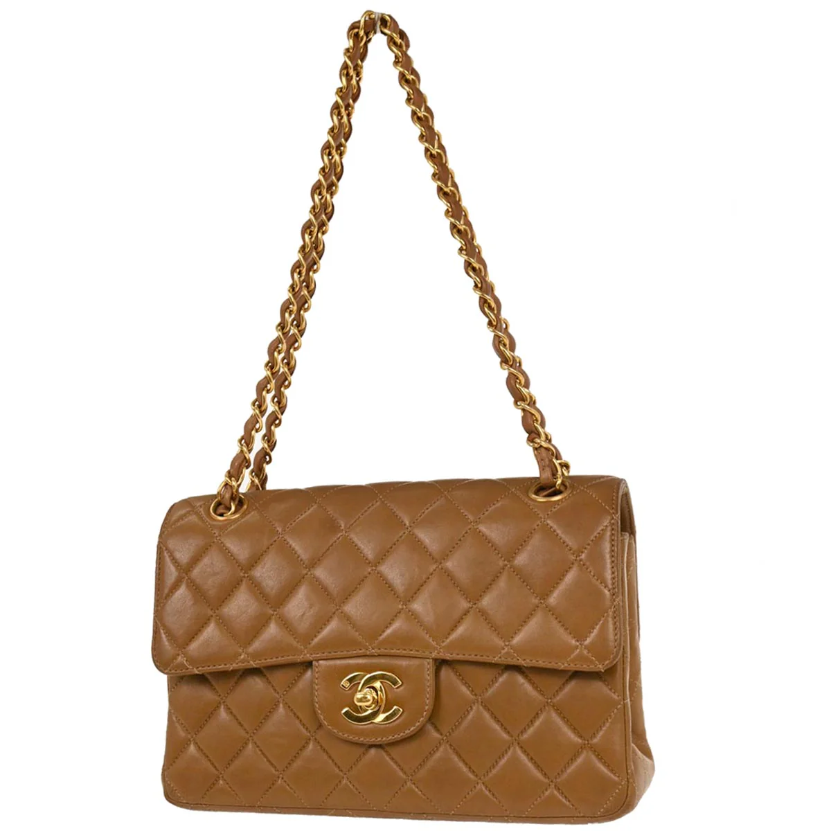 Chanel 1994-1996 Brown Lambskin Double Sided Flap Handbag - Image 2