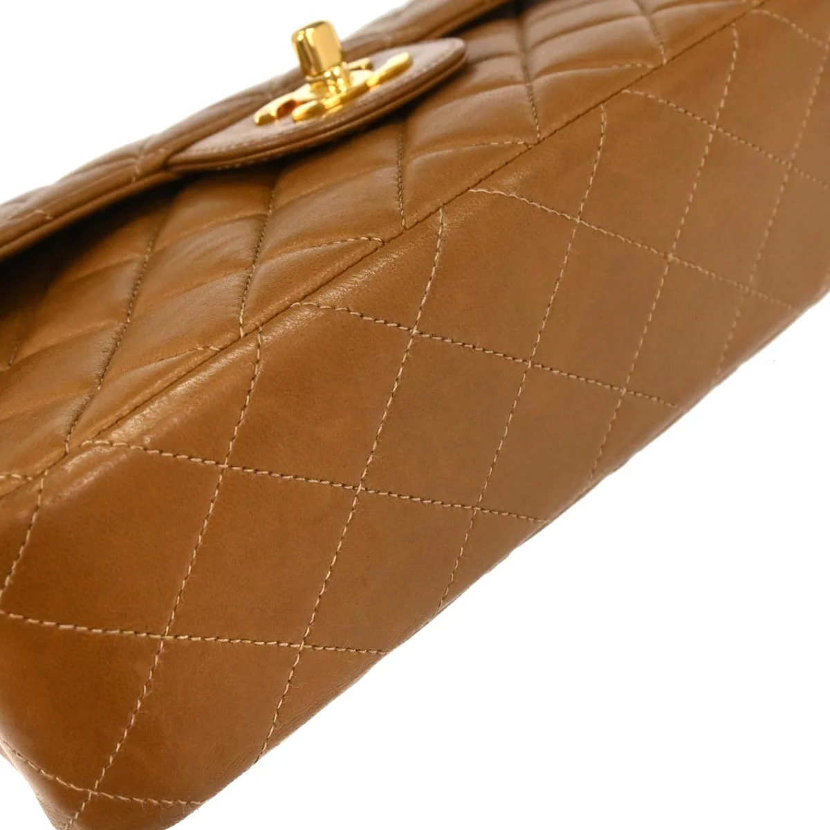 Chanel 1994-1996 Brown Lambskin Double Sided Flap Handbag - Image 4