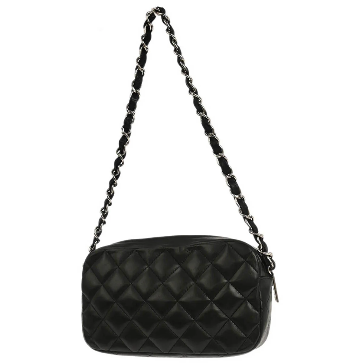 Chanel 2005-2006 Black Lambskin Chain Handbag - Image 2