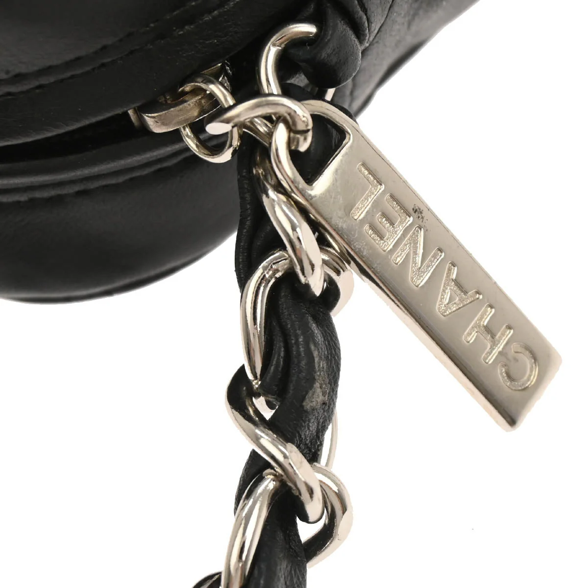 Chanel 2005-2006 Black Lambskin Chain Handbag - Image 4