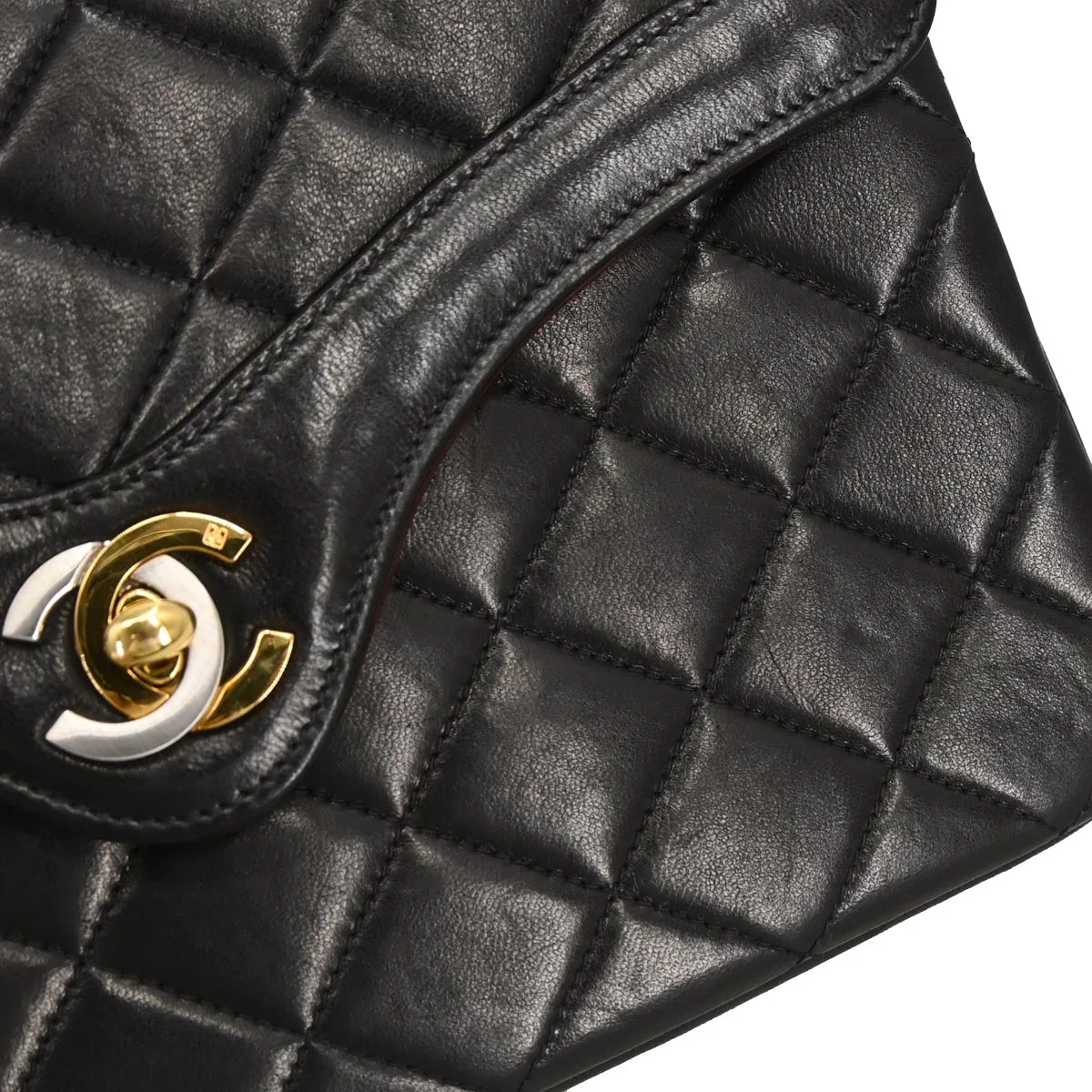 Chanel 1994-1996 Black Lambskin Paris Shoulder Bag - Image 4