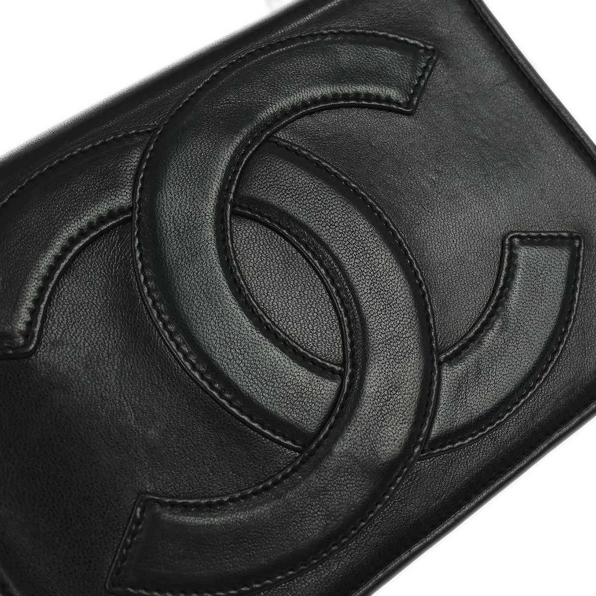 Chanel 1986-1988 Black Lambskin Full Flap Shoulder Bag - Image 4