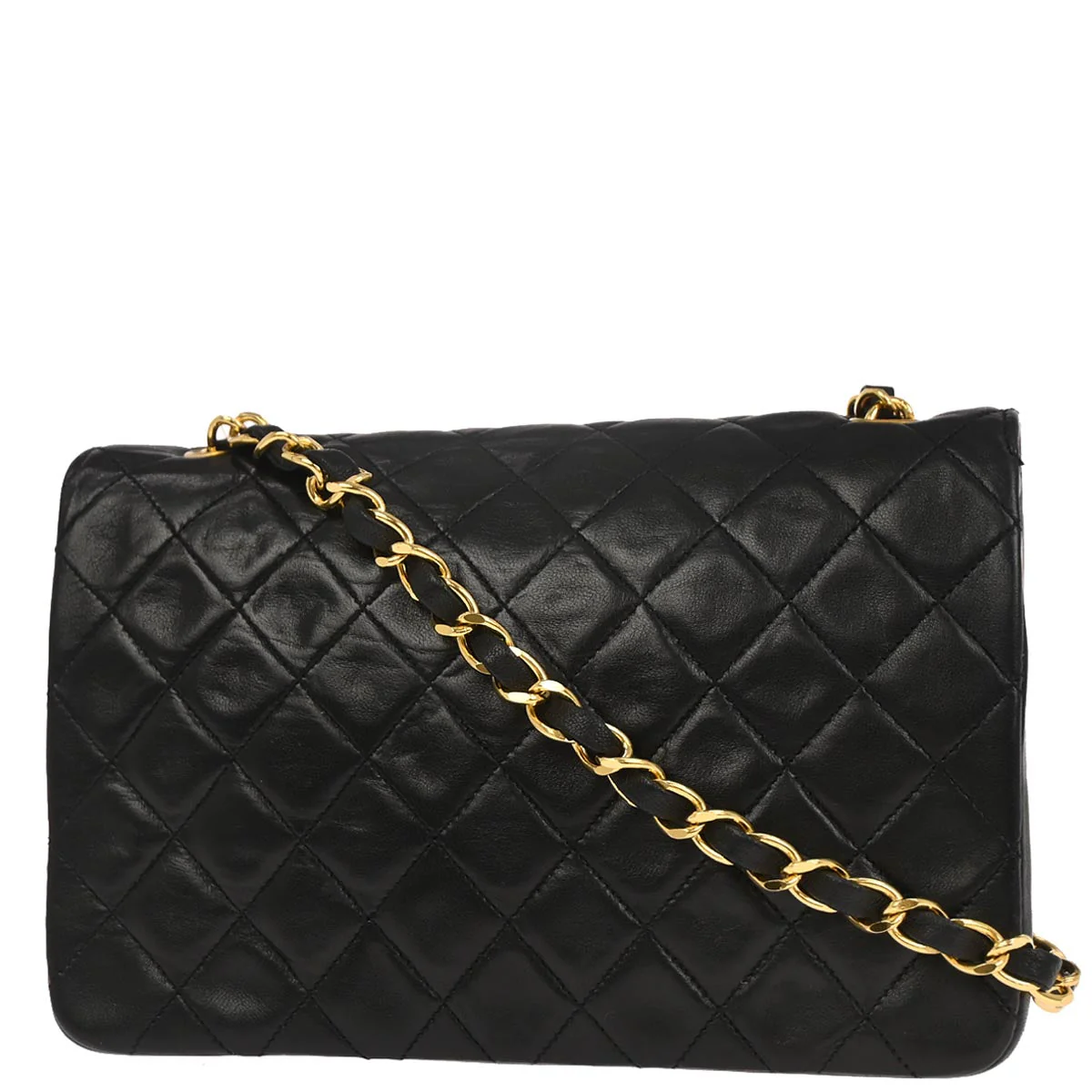 Chanel 1989-1991 Black Lambskin Shoulder Bag - Image 2