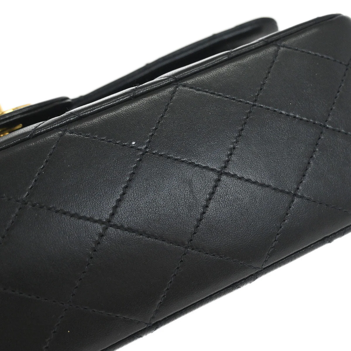 Chanel 1991-1994 Black Lambskin Medium Classic Double Flap Shoulder Bag - Image 3