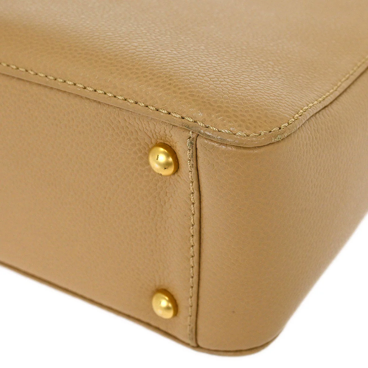 Chanel Beige Caviar 2way Shoulder Tote Bag - Image 4
