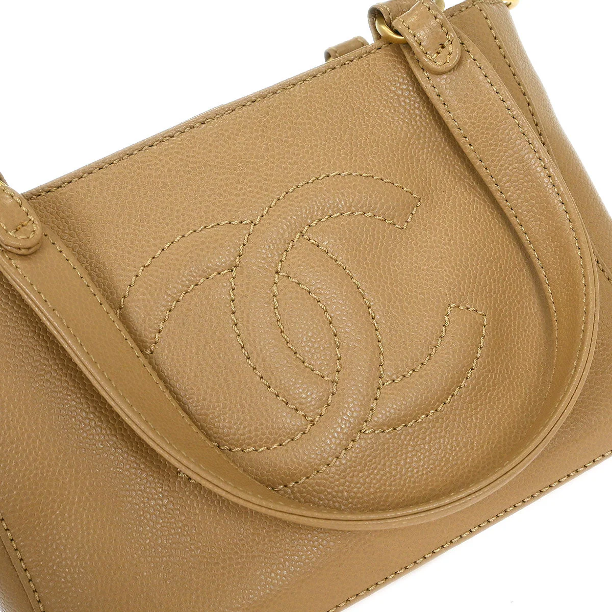 Chanel Beige Caviar 2way Shoulder Tote Bag - Image 5