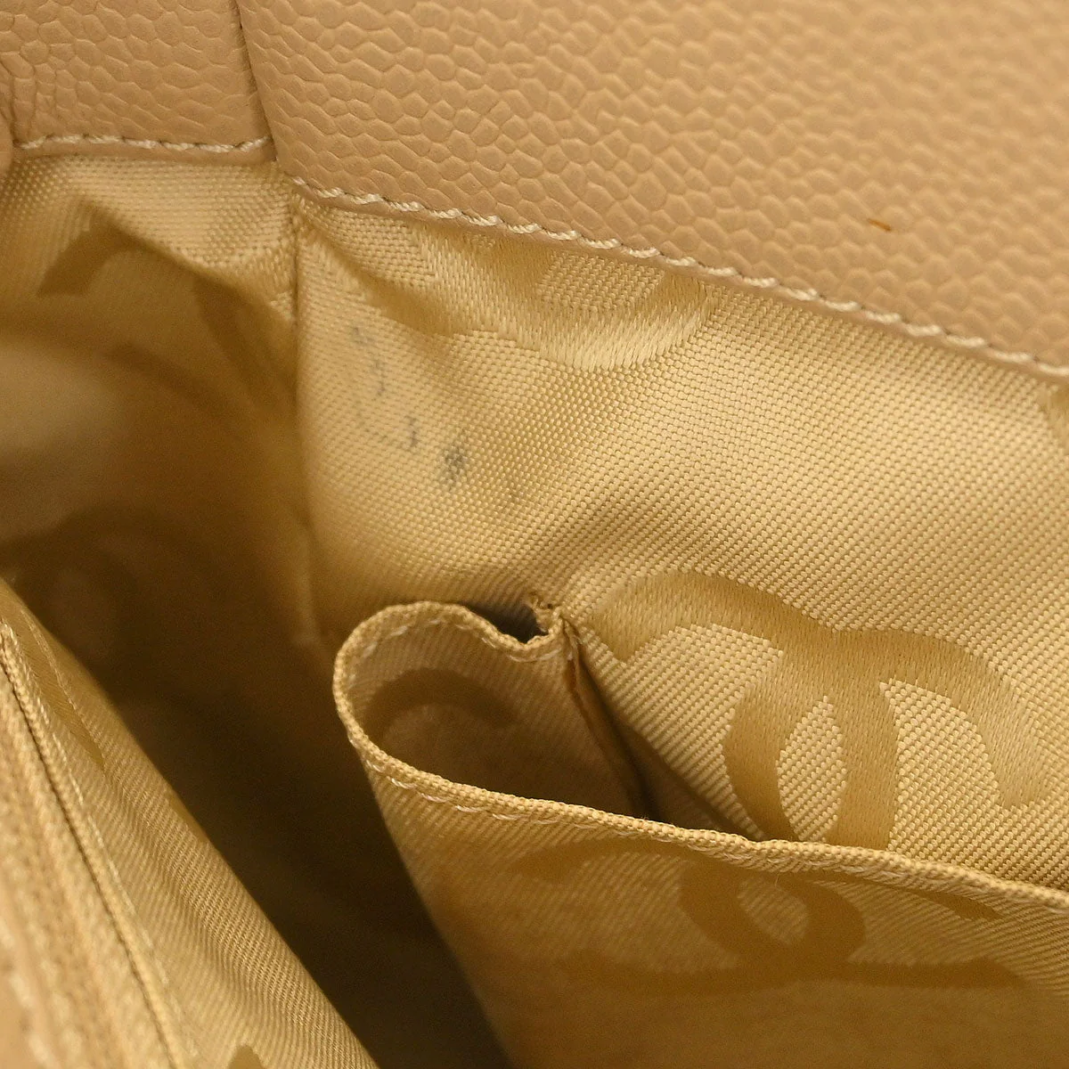 Chanel Beige Caviar 2way Shoulder Tote Bag - Image 8