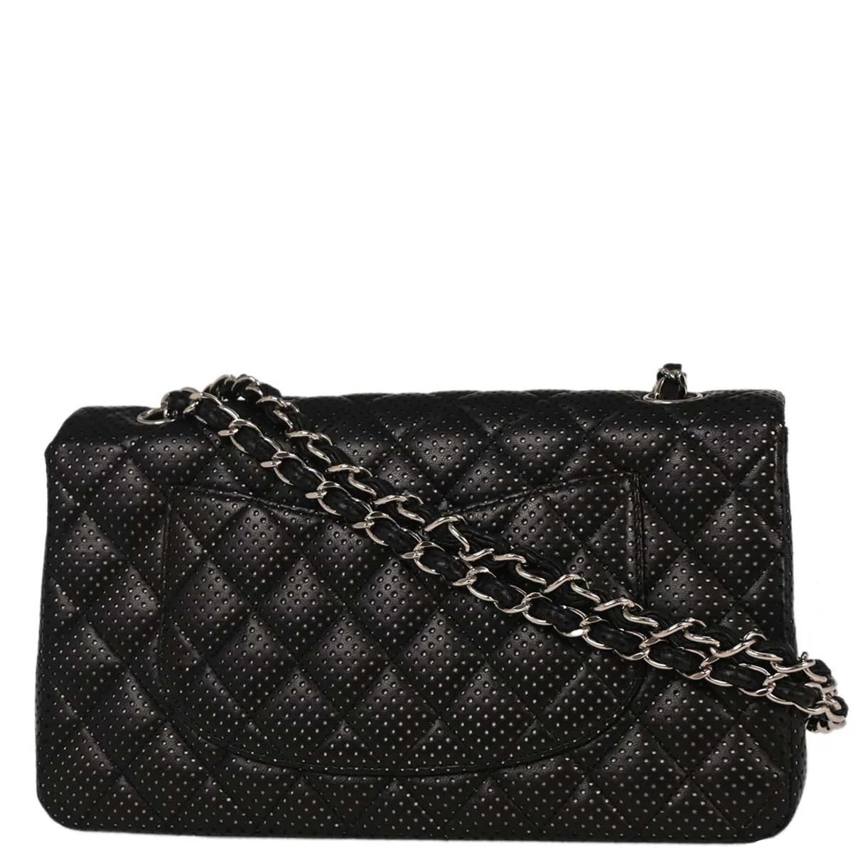 Chanel Black Perforated Calfskin Shoulder Bag - Image 2