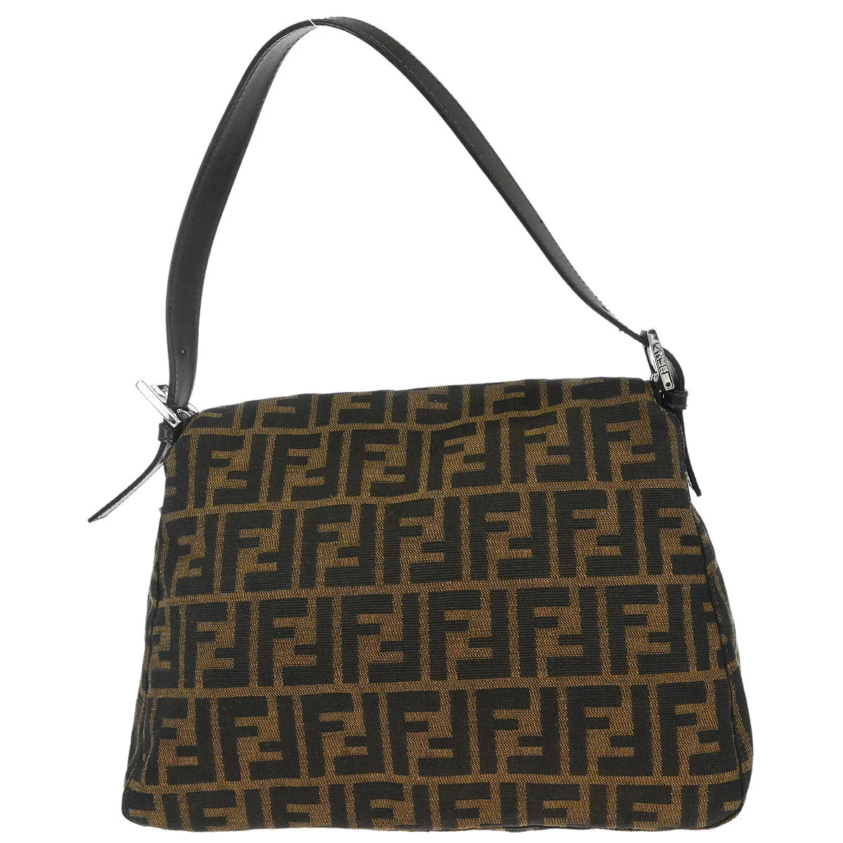 Fendi Brown Canvas Zucca Mamma Baguette Handbag - Image 2
