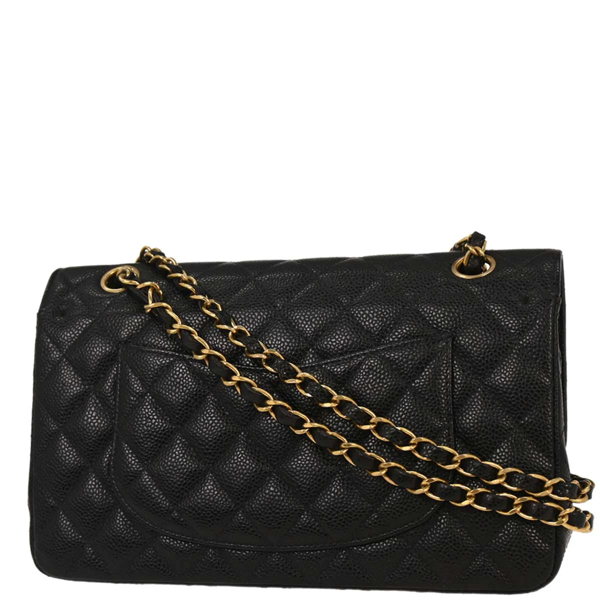 Chanel Black Caviar Medium Classic Double Flap Shoulder Bag - Image 2