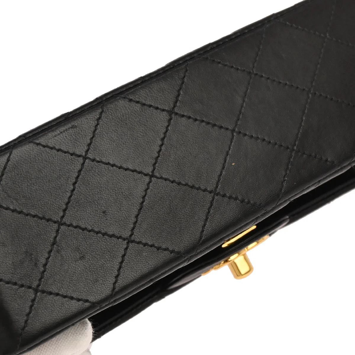 Chanel 2000-2002 Black Lambskin Small Classic Double Flap Shoulder Bag - Image 3