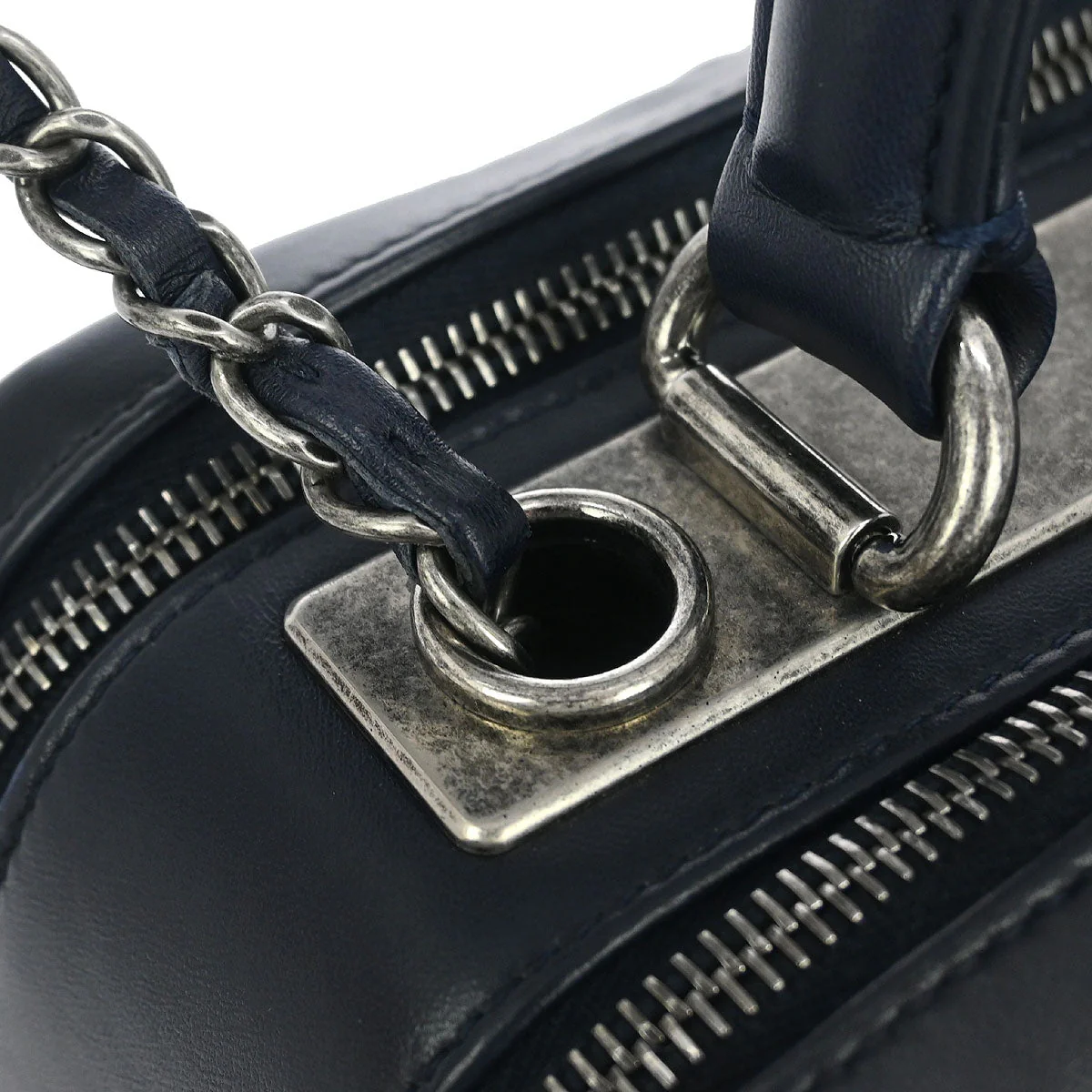 Chanel 2015-2016 Navy Lambskin Trendy CC Bowling Bag - Image 6