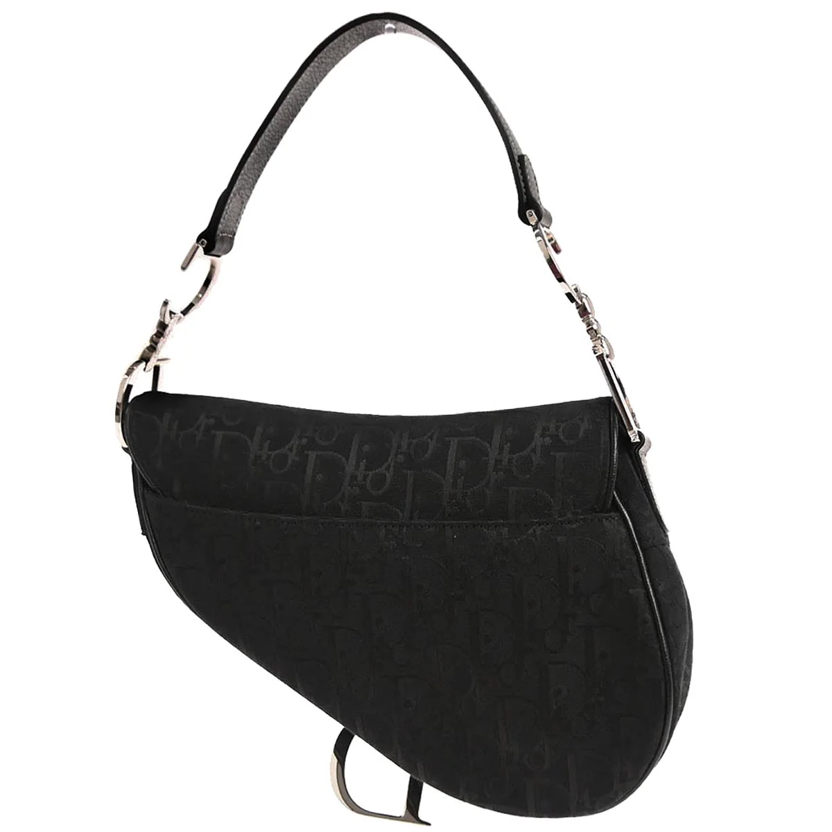 Christian Dior Black Trotter Floral Saddle Handbag - Image 2