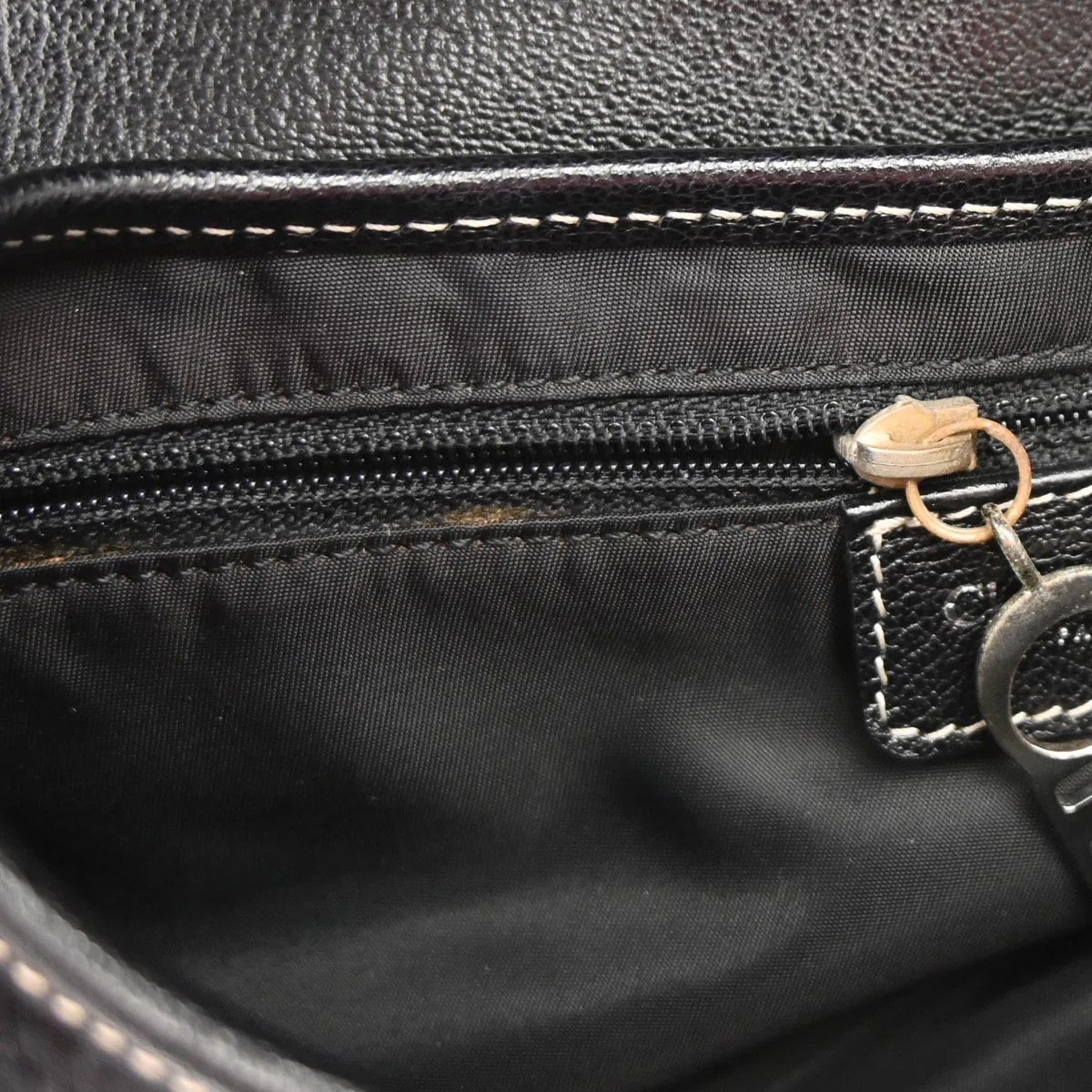 Christian Dior Black Trotter Floral Saddle Handbag - Image 9
