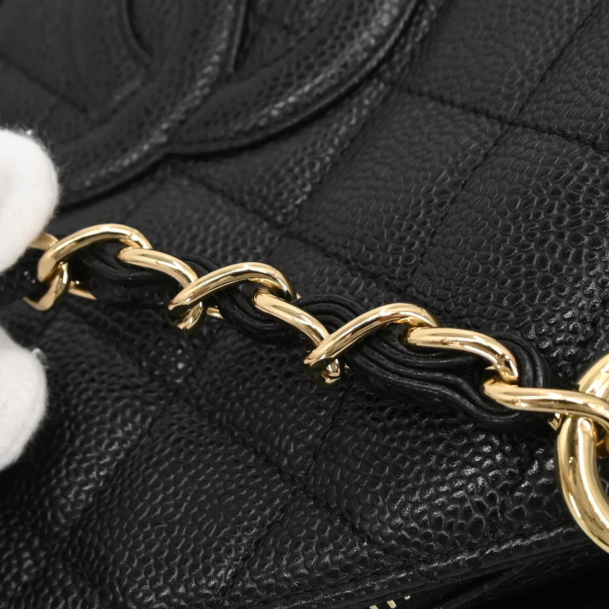 Chanel Black Caviar Petite Timeless Tote PTT Chain Handbag - Image 5