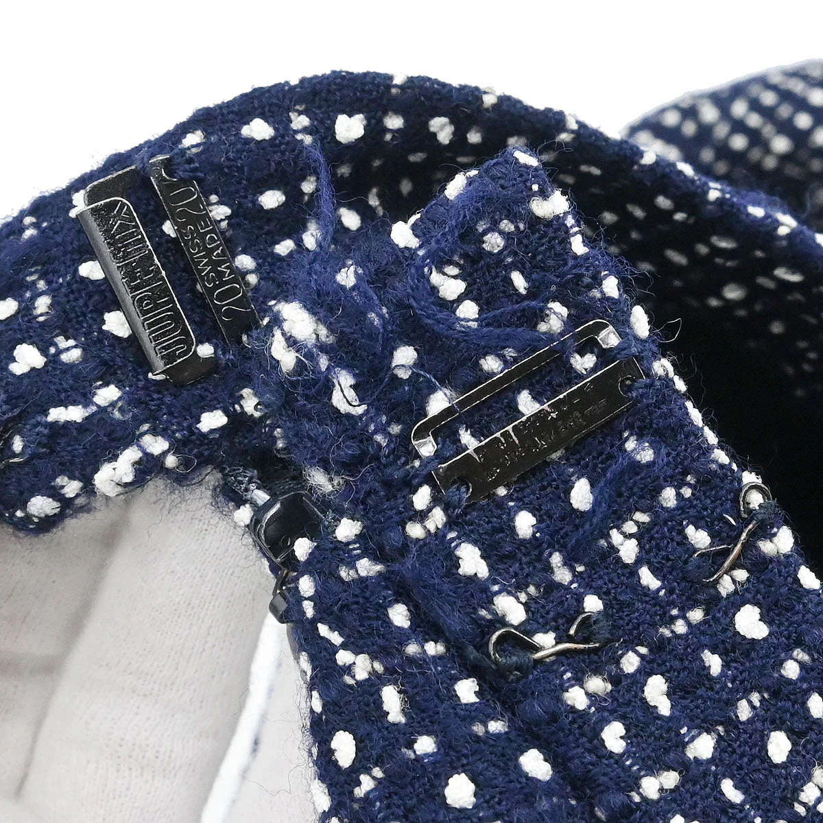 Chanel 1996 Setup Suit Jacket Skirt Tweed Navy  #38 - Image 9