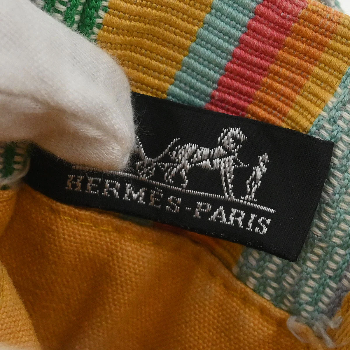 Hermes Yellow Cotton NY Madison Limited Onimaitou Shoulder Bag Pochette - Image 8