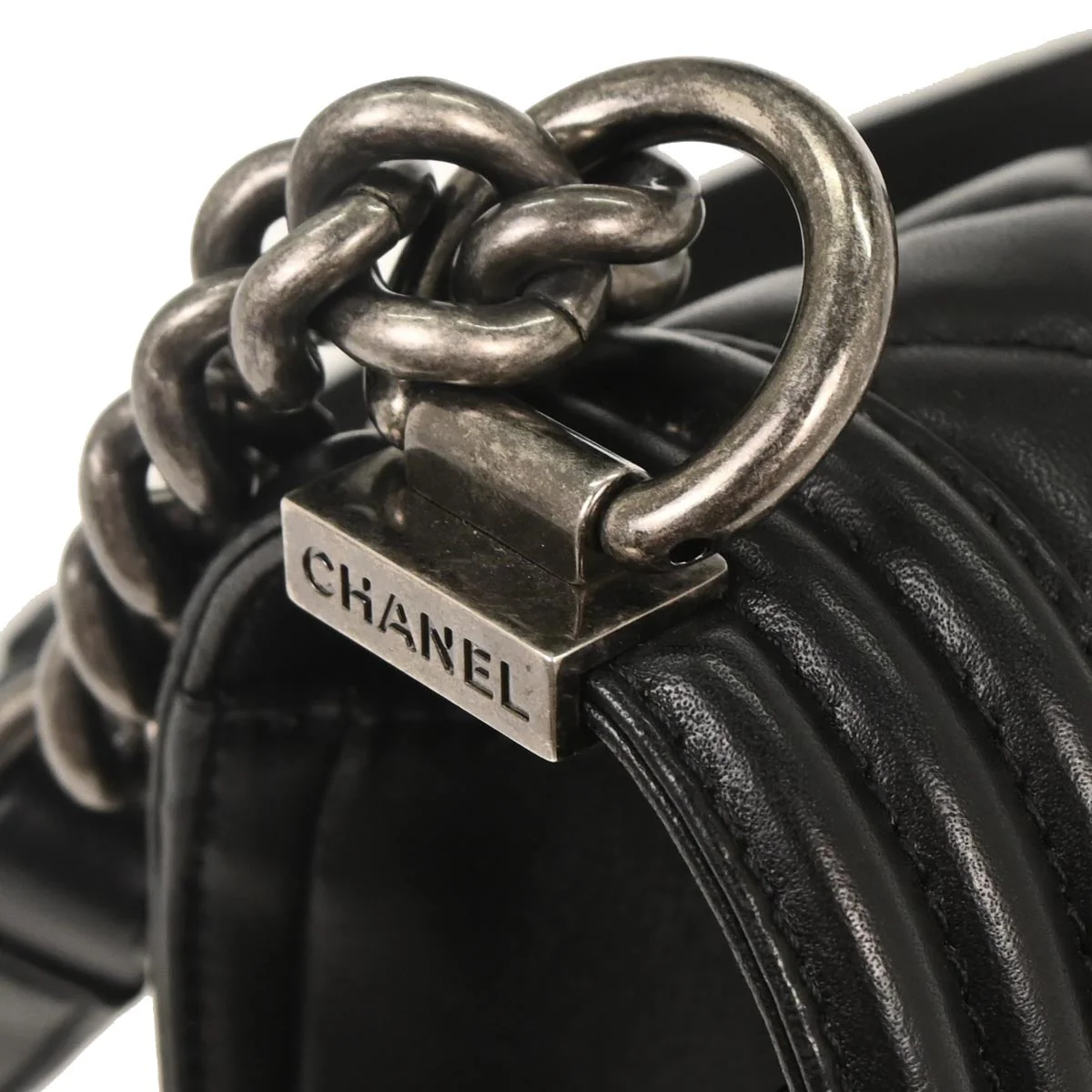 Boy Chanel 2016-2017 Black Lambskin Medium Shoulder Bag - Image 5