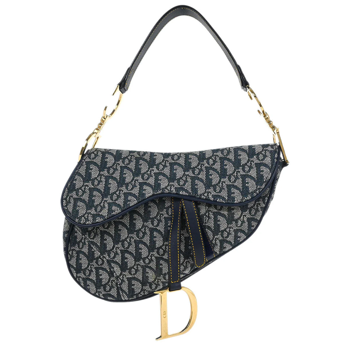 Christian Dior Navy Trotter Saddle Handbag
