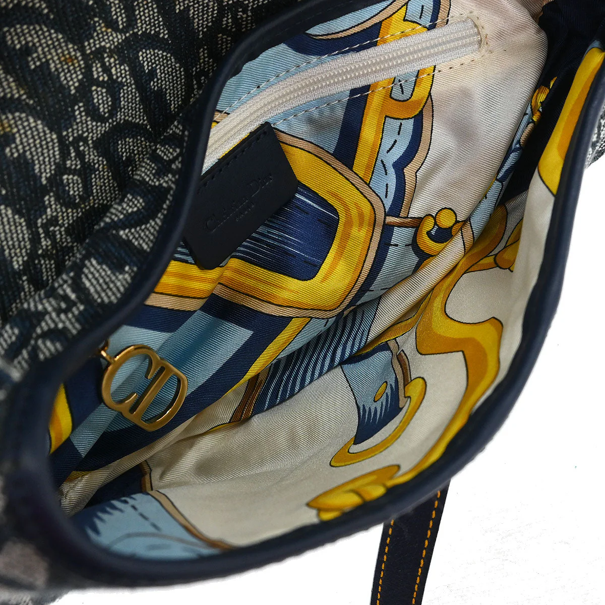 Christian Dior Navy Trotter Saddle Handbag - Image 8