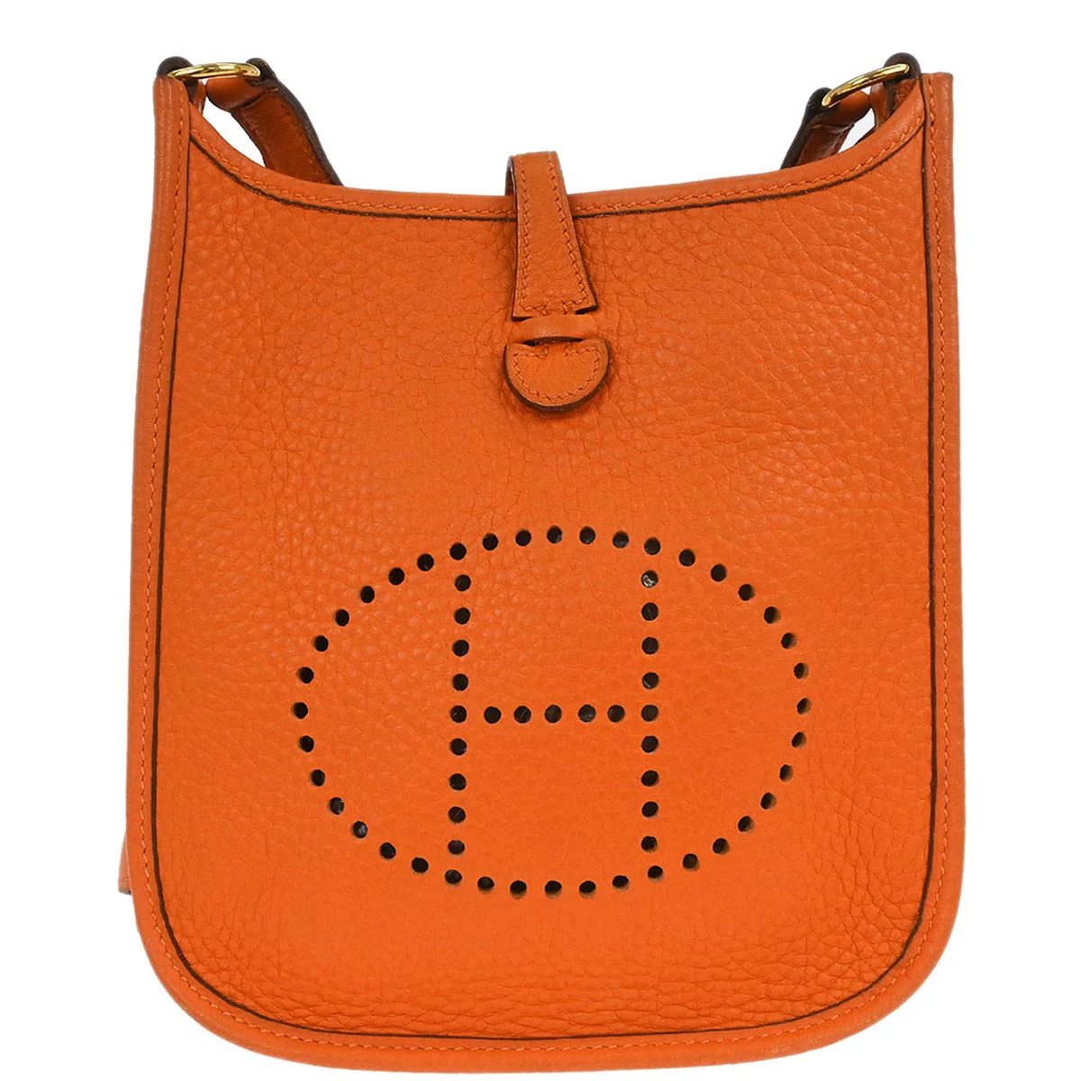 Hermes Orange Taurillon Clemence Evelyne TPM Shoulder Bag