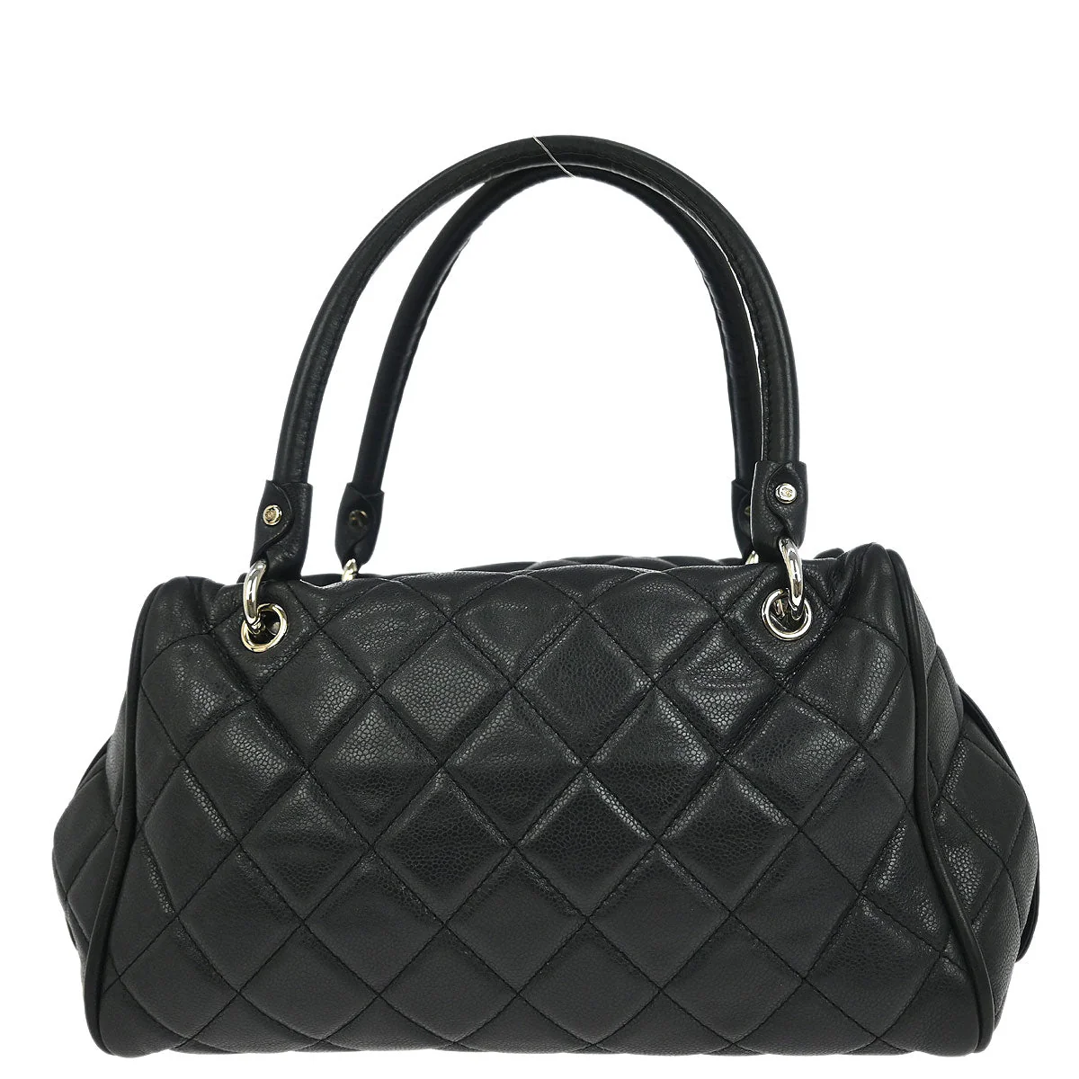 Chanel 2008-2009 Black Caviar Timeless CC Bowler Bag - Image 2