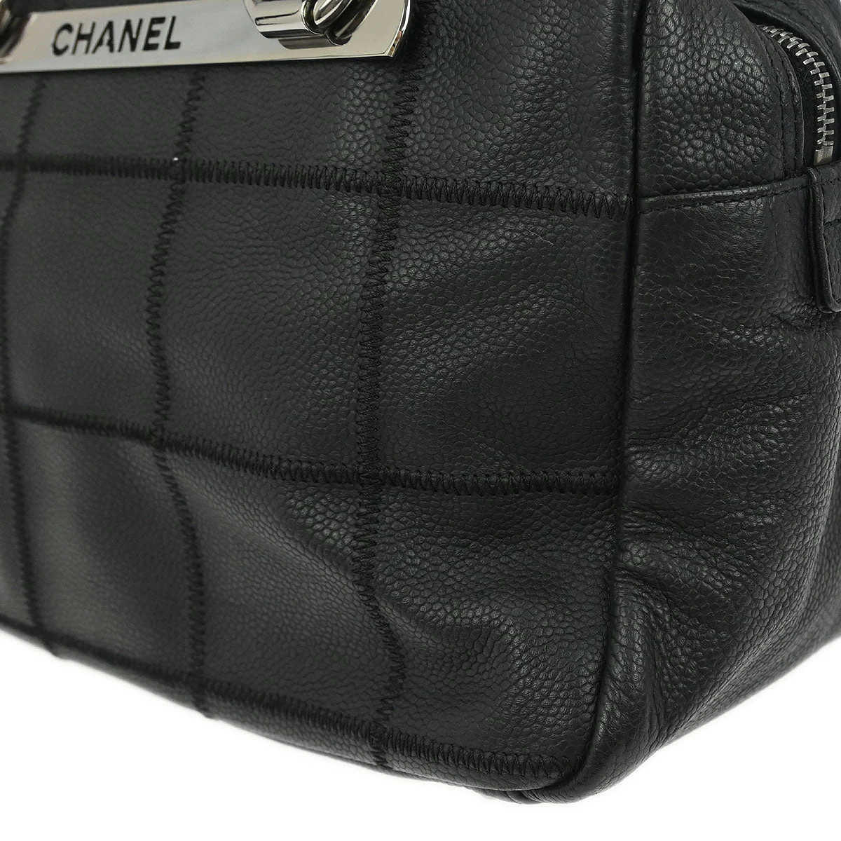 Chanel 2005-2006 Black Caviar Chocobar Handbag - Image 4