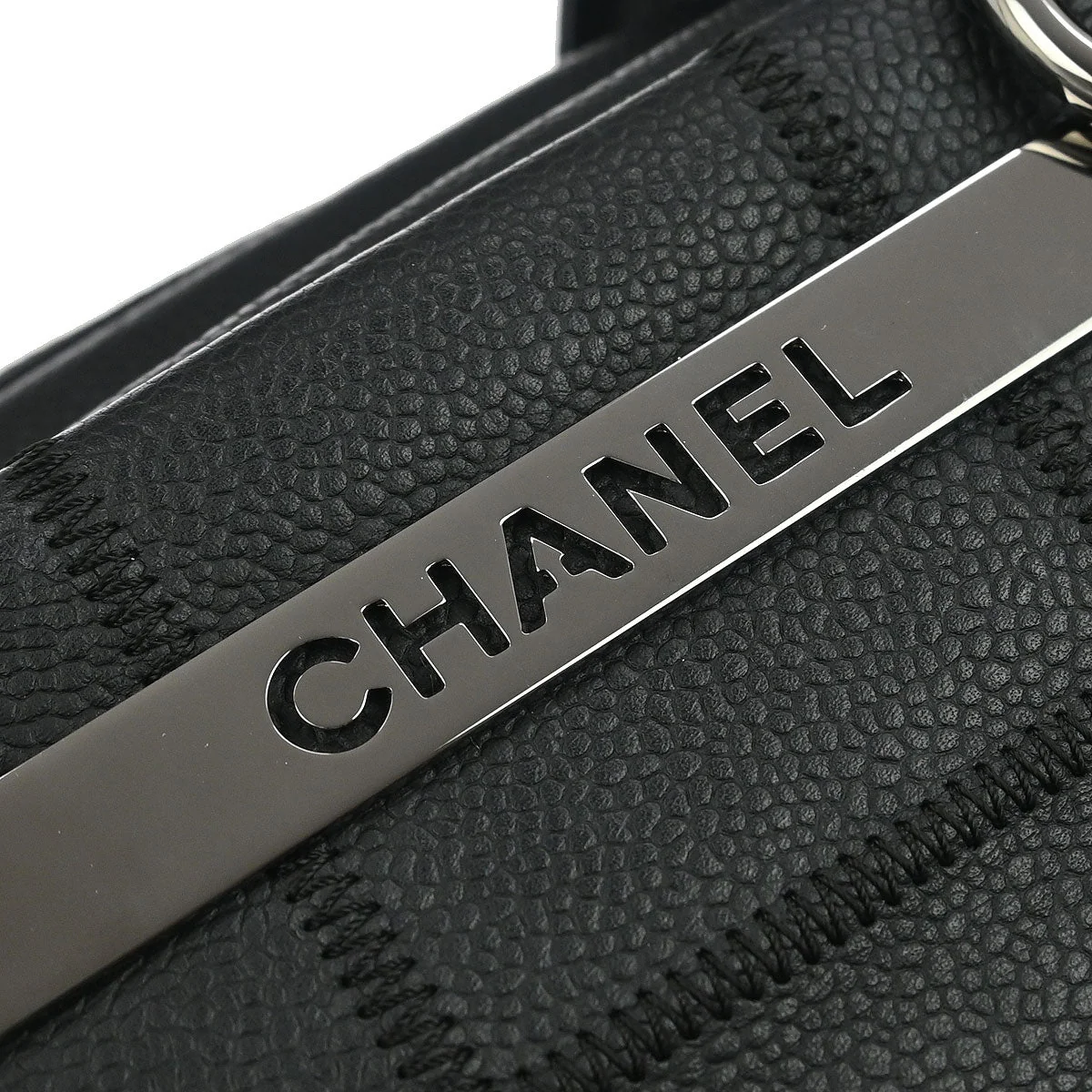 Chanel 2005-2006 Black Caviar Chocobar Handbag - Image 5