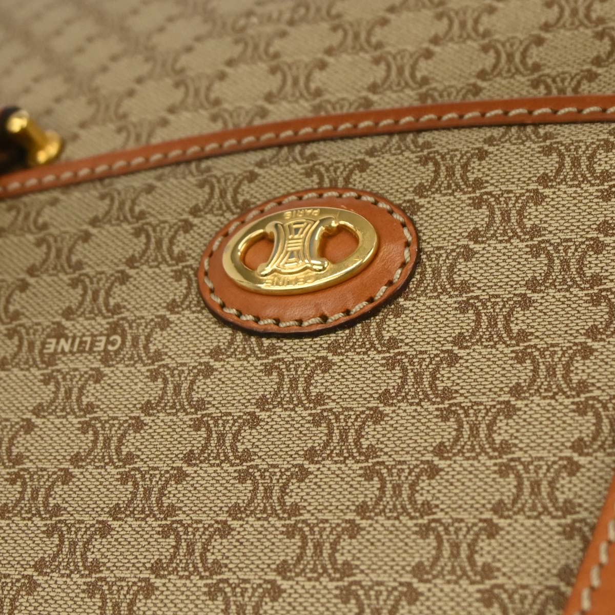Celine Beige Macadam Handbag - Image 4