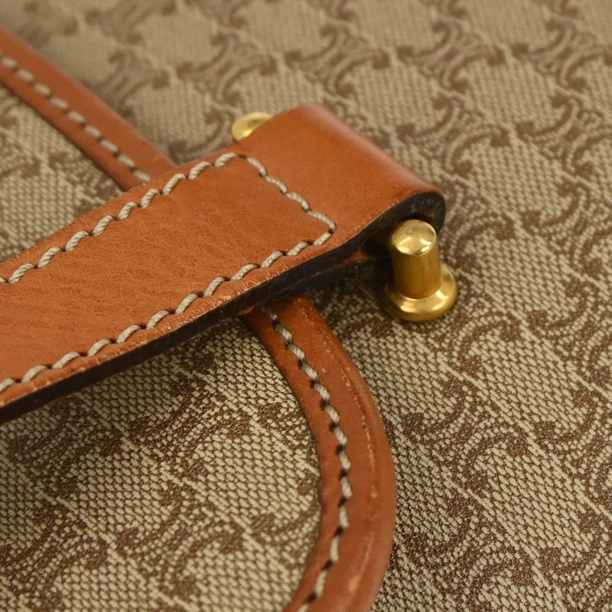 Celine Beige Macadam Handbag - Image 5