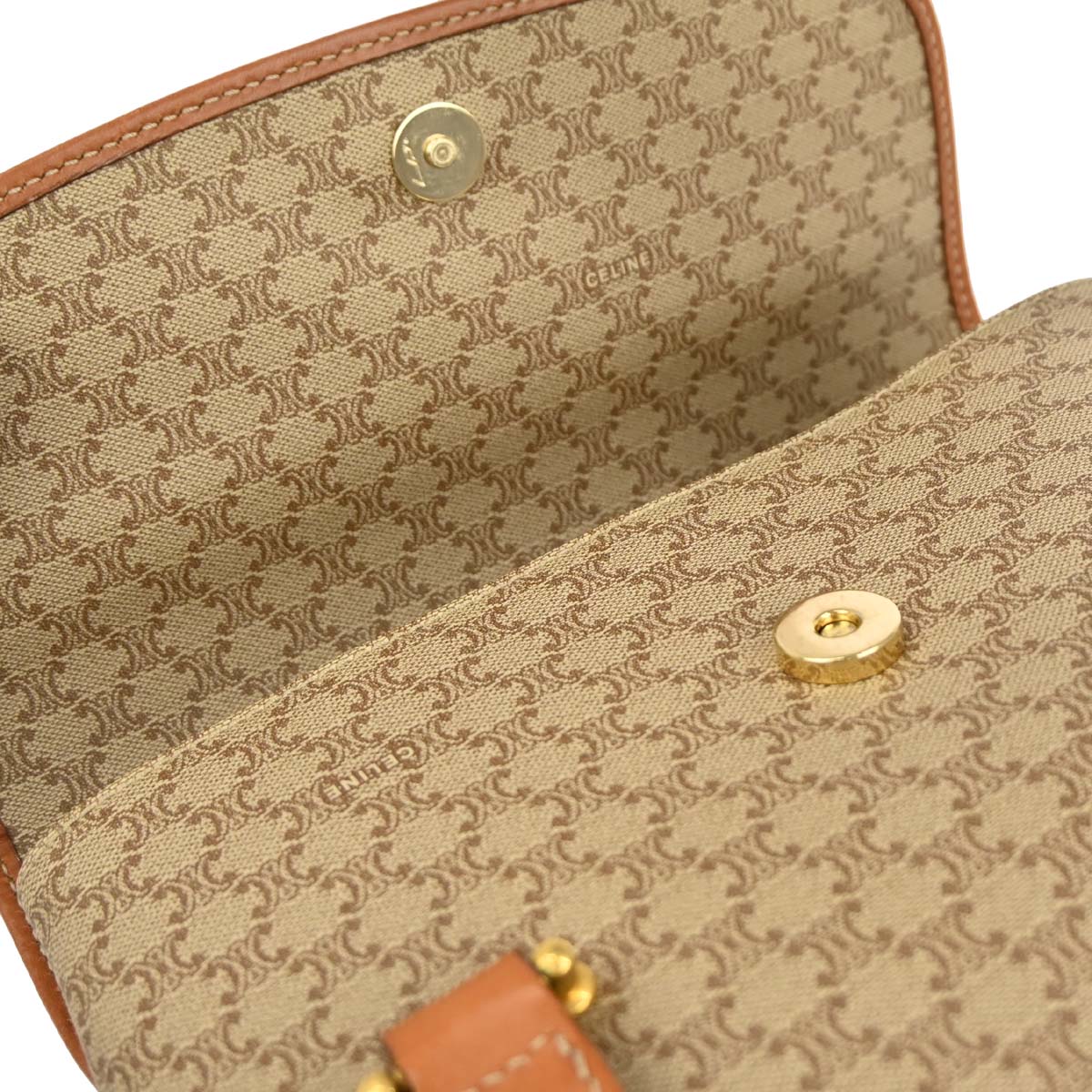 Celine Beige Macadam Handbag - Image 7