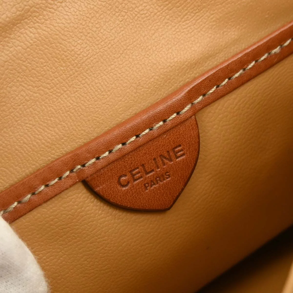 Celine Beige Macadam Handbag - Image 9