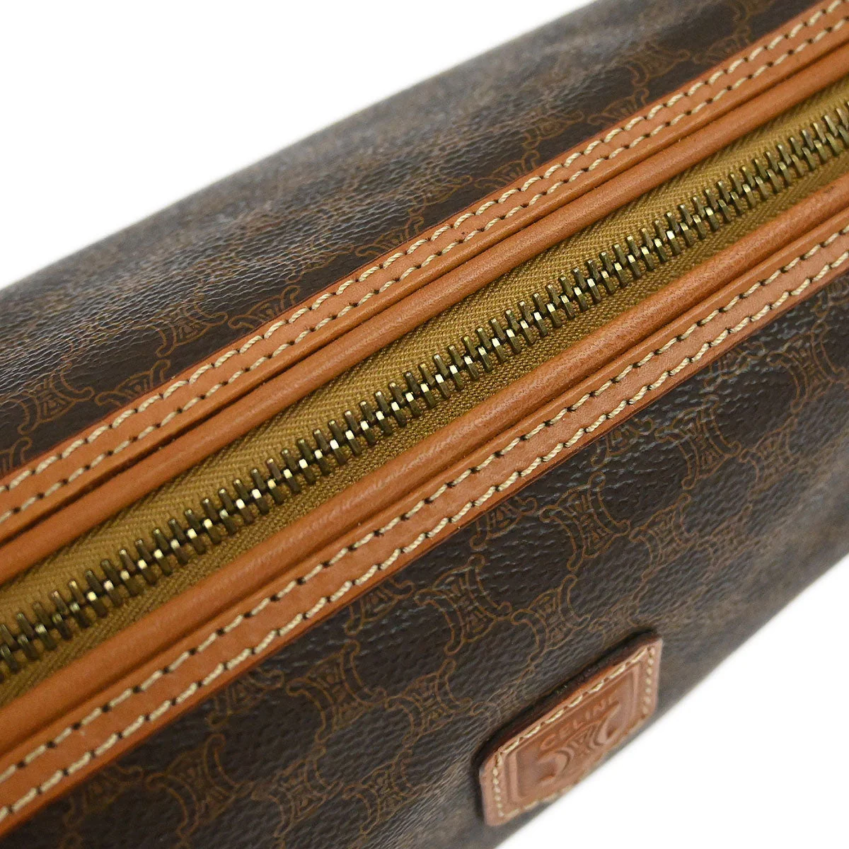 Celine Brown PVC Macadam Pouch Bag - Image 7