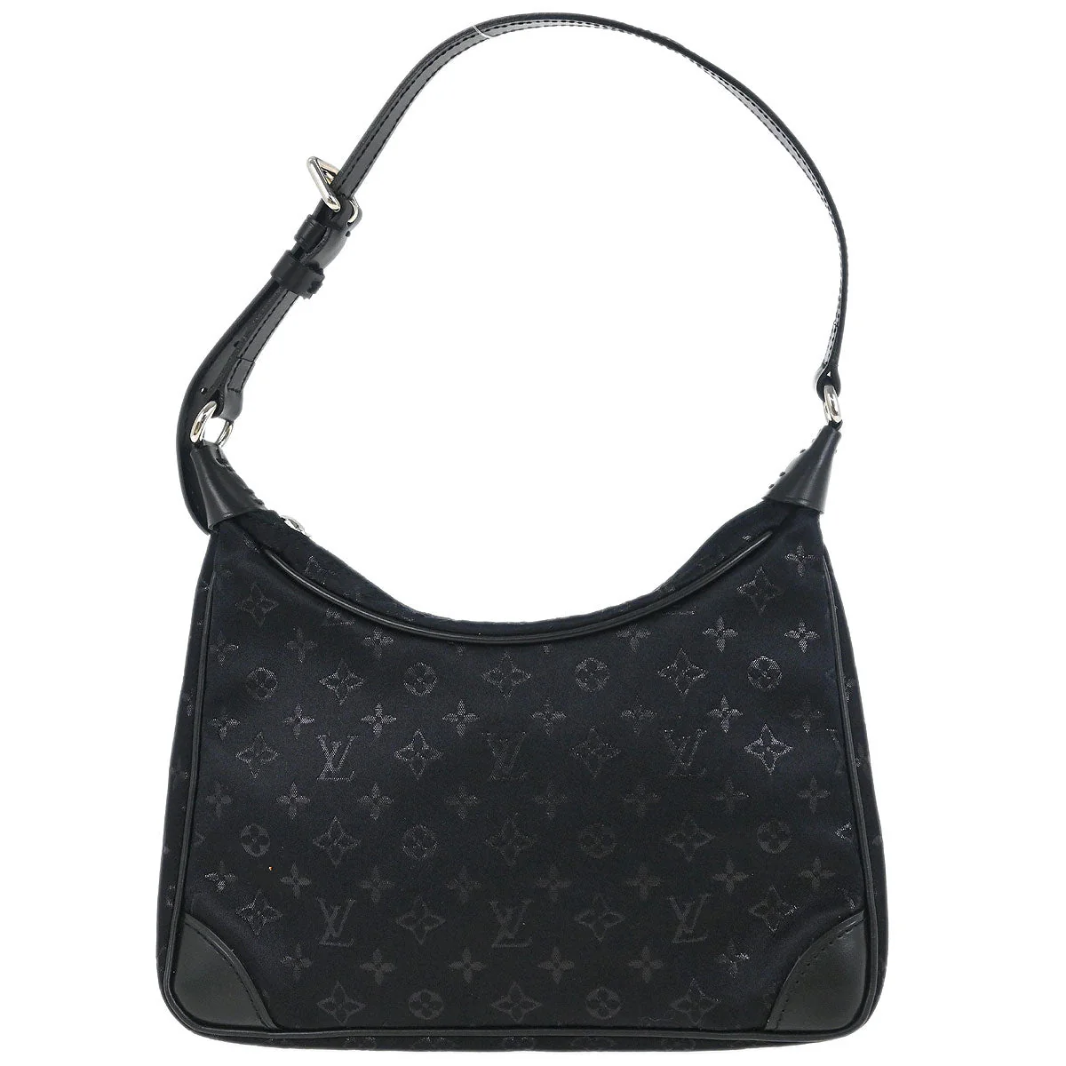 Louis Vuitton 2001 Black Monogram Satin Little Boulogne Handbag M92142